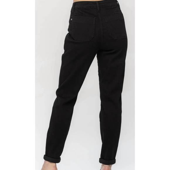 NEW JUDY BLUE double cuff joggers in black - Picture 2 of 2